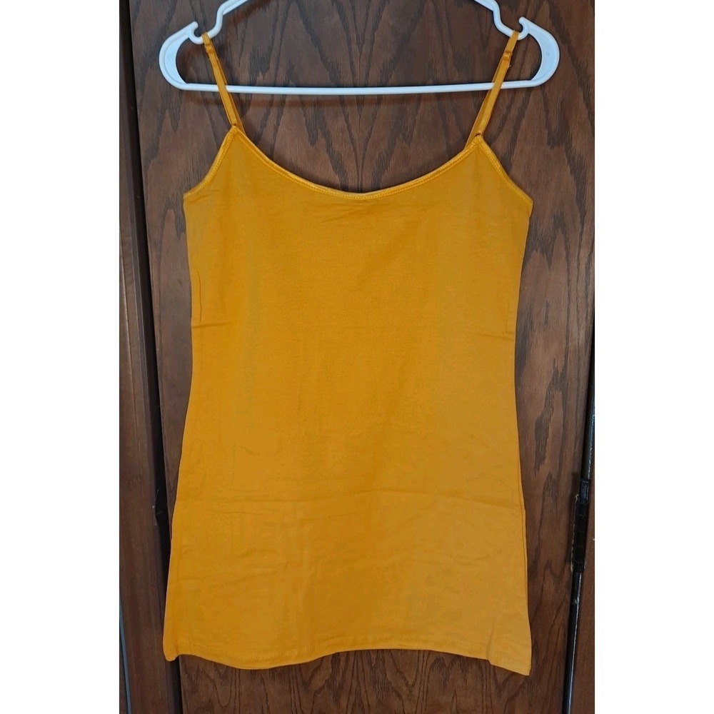 Bozzolo Tank Top Adjustable Spaghetti Strap Cami Mustard Color Plus Size 1X